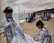 克劳德 莫奈 : On The Beach At Trouville